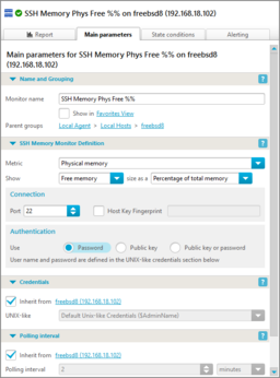 SSH RAM usage monitor - Windows Interface Screenshot