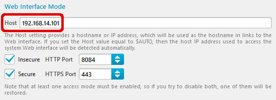 Web Interface address