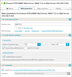 IMAP monitor parameters