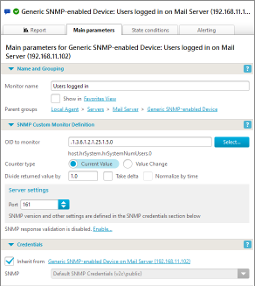 SNMP Custom monitor parameters