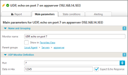 UDP monitor parameters