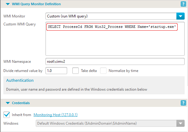 Windows process monitor setup