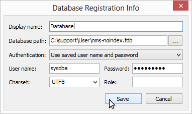 Flamerobin: database registration