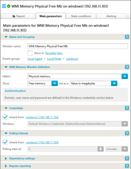 WMI Memory monitor: monitor parameters