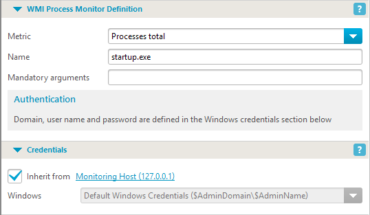 WMI process monitor setup