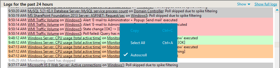 Context menu