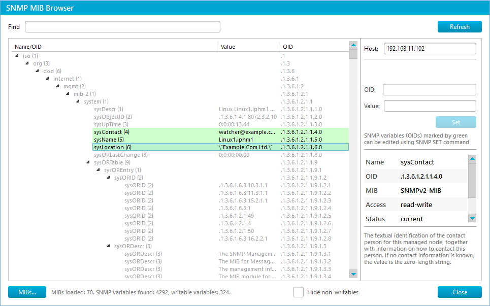 No snmp data collection ошибка