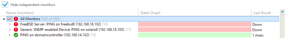 Hide independent monitors