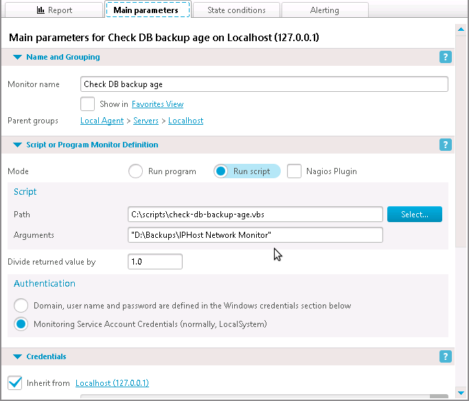 DB backup age checking script