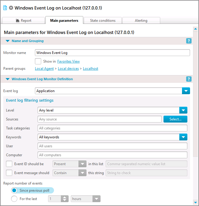 Create a Windows Event Log monitor