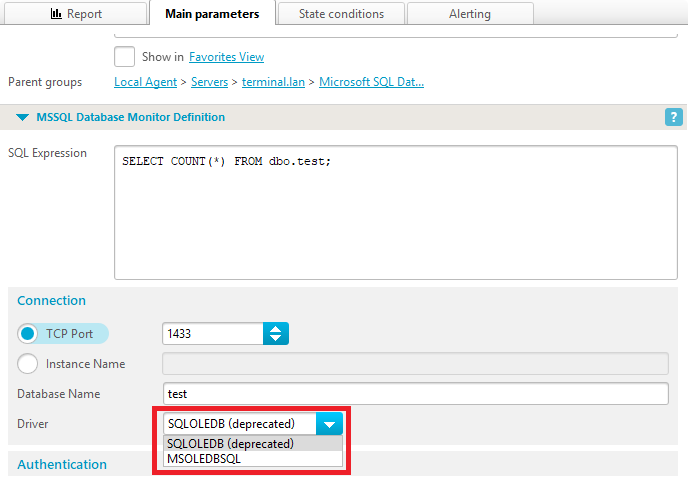 Choose MS SQL driver